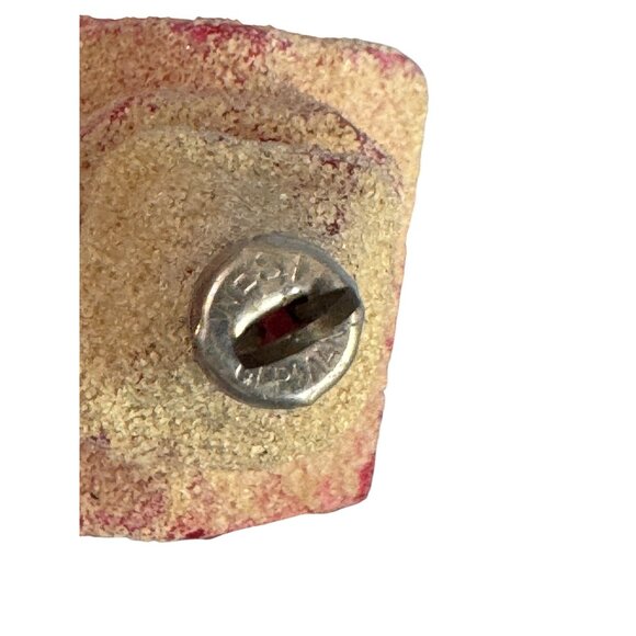 Vintage 3.75" West Germany Glass Church Ornament Red Mica Snow Steeple 1950 - Picture 8 of 8